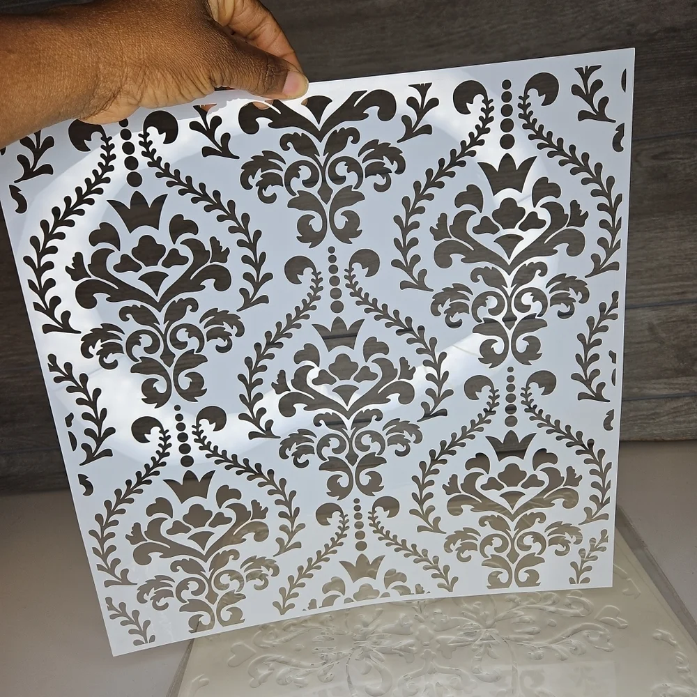 Elegant White Wall Stencil Decor Large Pieces 9set